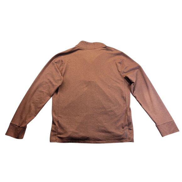 Prana Sweater Mens Large Maroon Quarter Zip Mock Neck Pull Over With Thumb Holes - Picture 5 of 11